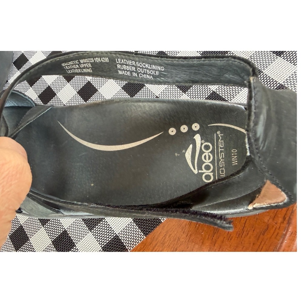 Abeo B.I.O.system Magnetic Black Leather Strappy Platform Sandals  Womens 10N - Picture 3 of 6